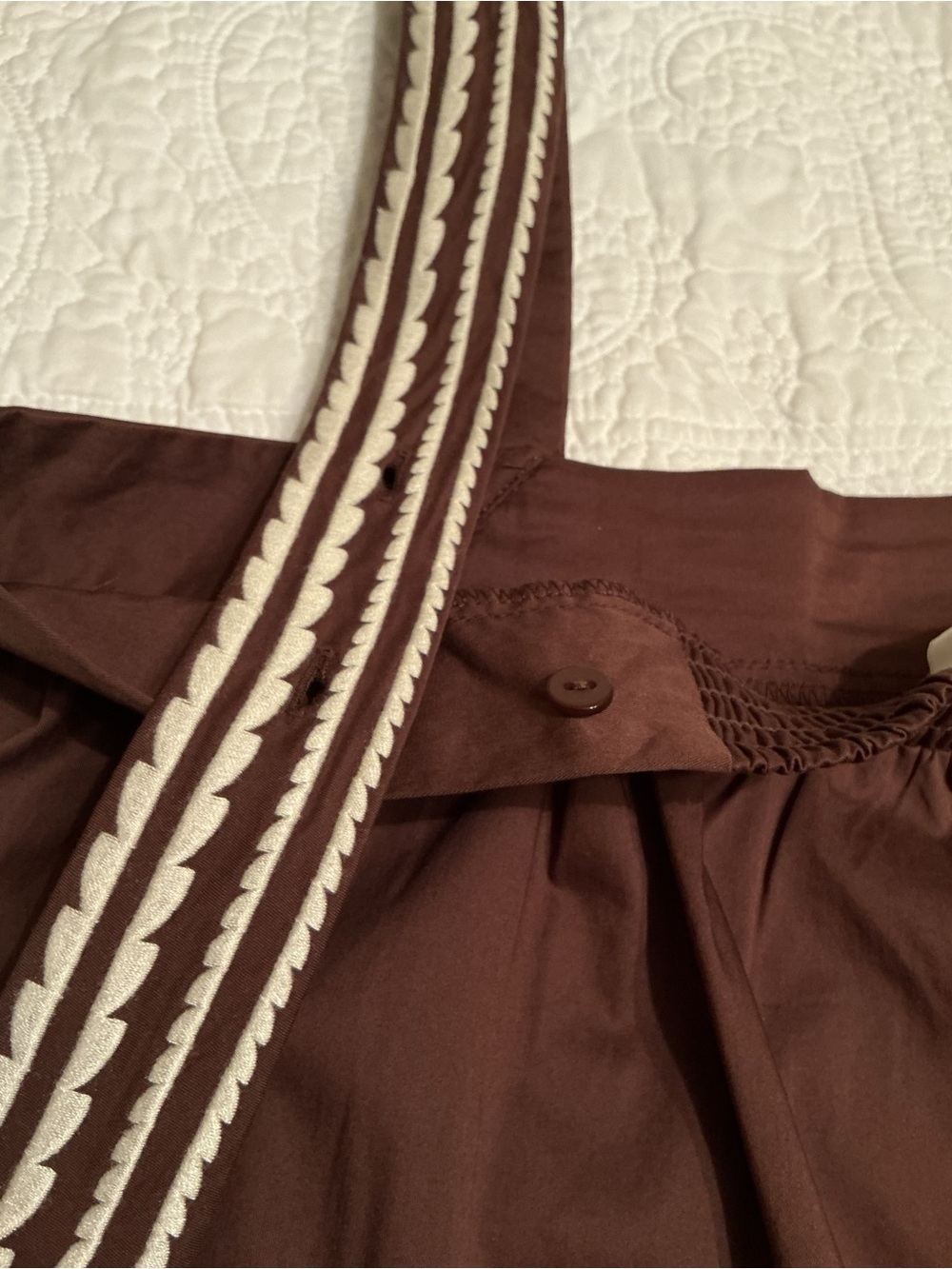 Caroline Constas Brown w/Embroidered Trim 2-Piece Shorts & Tank Set, Large NWT - Picture 14 of 16